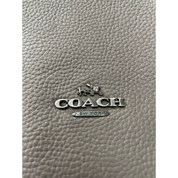 Coach Edie Gray Taupe Leather Shoulder Bag with Turnlock Closure - Picture 1 of 9